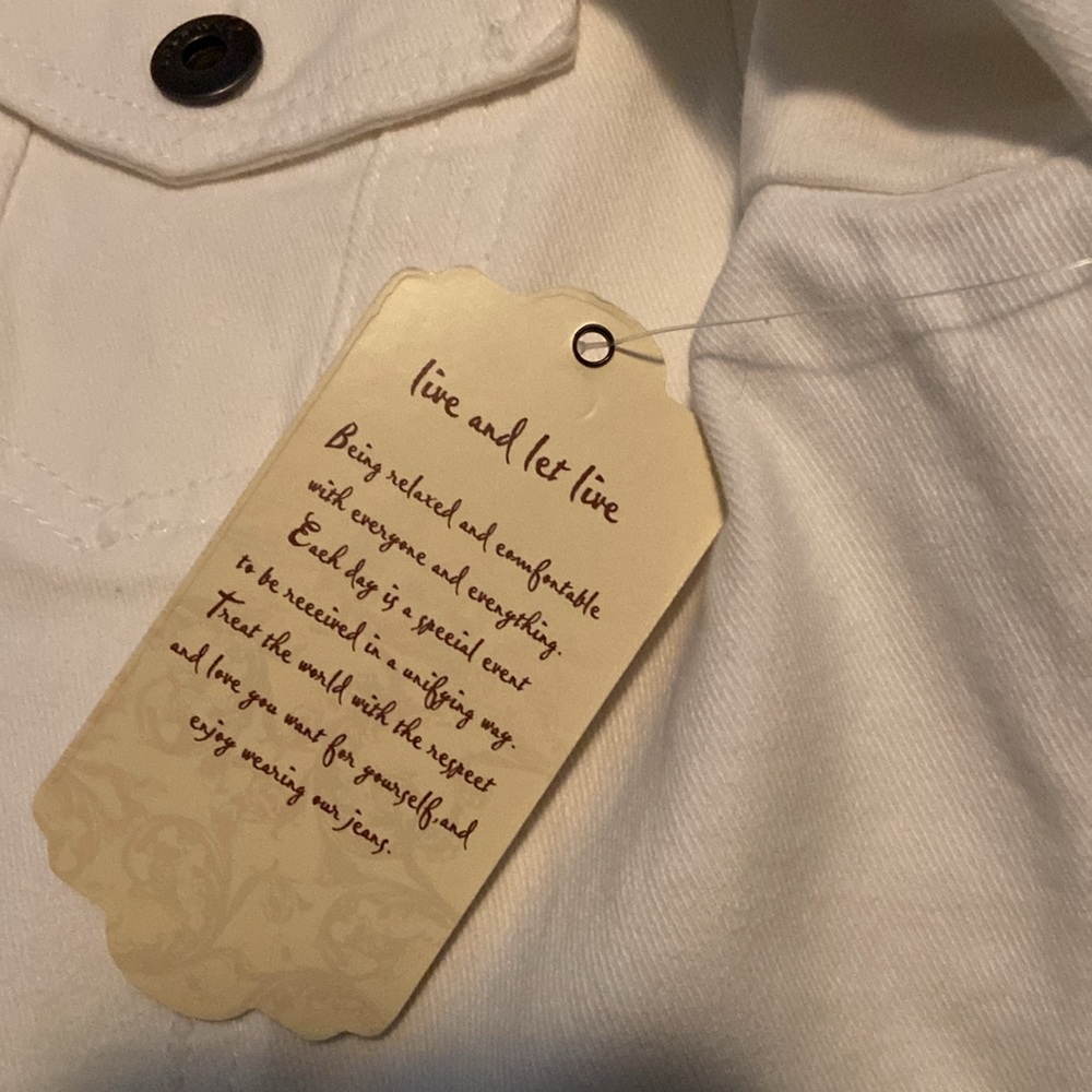 One World Denim Button Front Jacket White Size M New - Picture 14 of 14